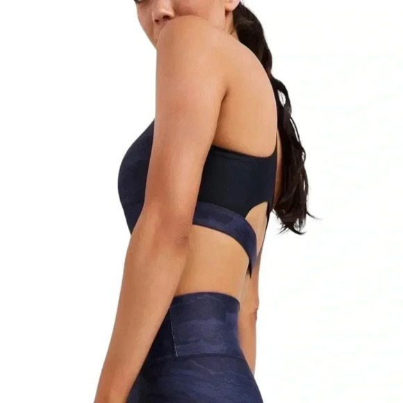 ALLFENIX | Racerback Sport Bra | Deep Stone Navy Black | Compression | Small - Picture 3 of 8